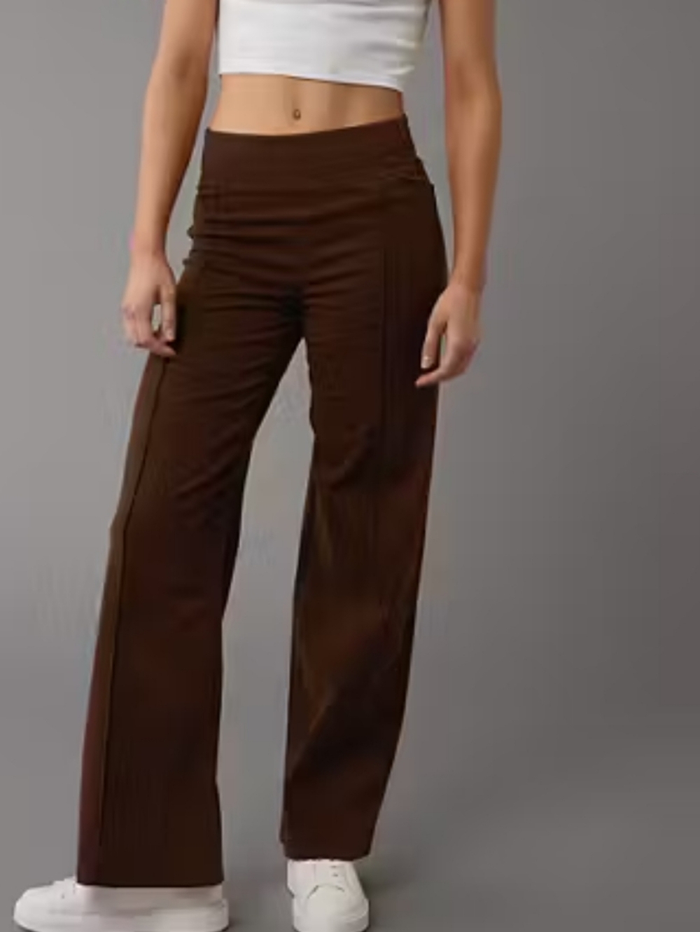 American Eagle Brown Next Level Stretch Pull On Wide Leg Pants Size XL